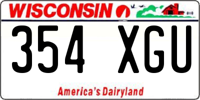 WI license plate 354XGU