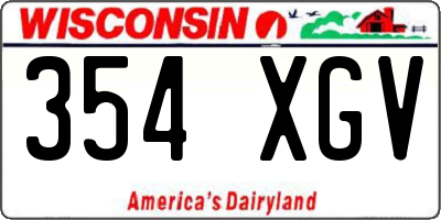 WI license plate 354XGV