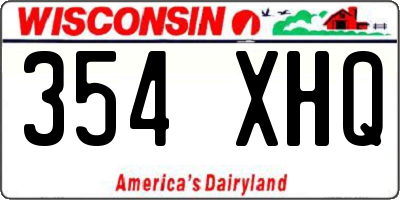WI license plate 354XHQ
