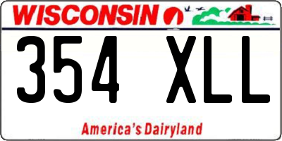 WI license plate 354XLL