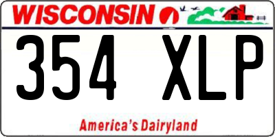 WI license plate 354XLP