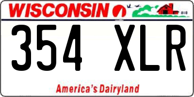 WI license plate 354XLR