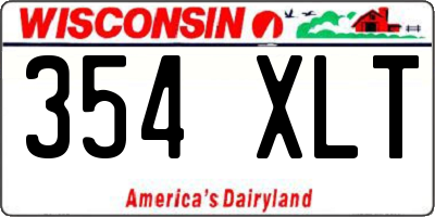 WI license plate 354XLT