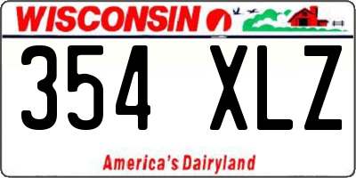 WI license plate 354XLZ