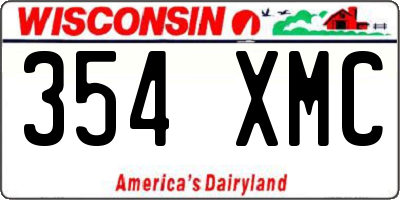 WI license plate 354XMC