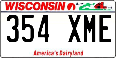 WI license plate 354XME
