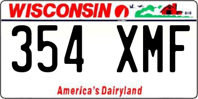 WI license plate 354XMF