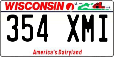 WI license plate 354XMI