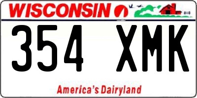 WI license plate 354XMK