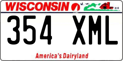 WI license plate 354XML