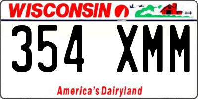 WI license plate 354XMM