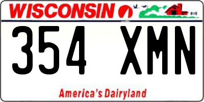 WI license plate 354XMN