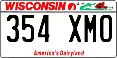 WI license plate 354XMO