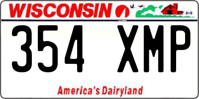 WI license plate 354XMP