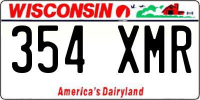 WI license plate 354XMR