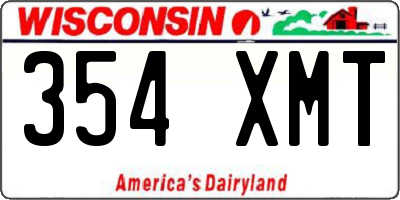 WI license plate 354XMT