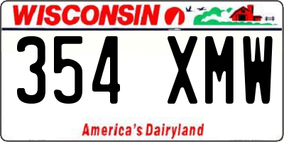 WI license plate 354XMW