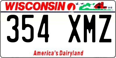 WI license plate 354XMZ
