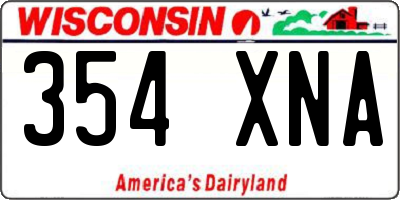 WI license plate 354XNA