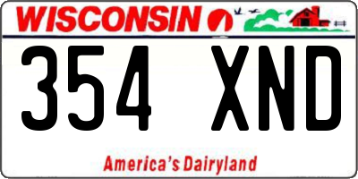 WI license plate 354XND