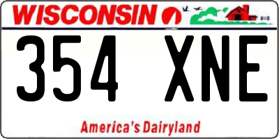 WI license plate 354XNE