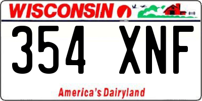 WI license plate 354XNF