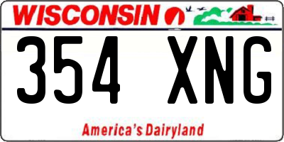 WI license plate 354XNG