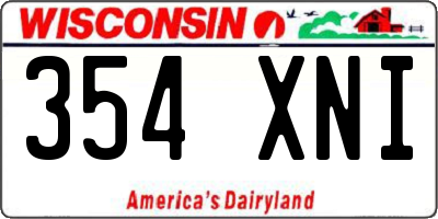 WI license plate 354XNI