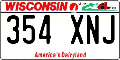 WI license plate 354XNJ