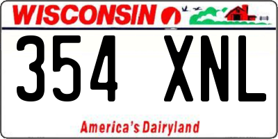 WI license plate 354XNL