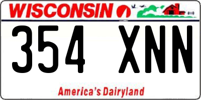WI license plate 354XNN