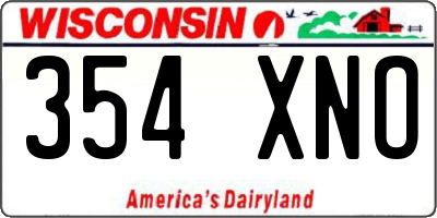 WI license plate 354XNO