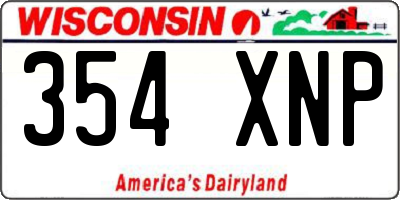 WI license plate 354XNP