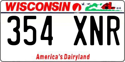 WI license plate 354XNR