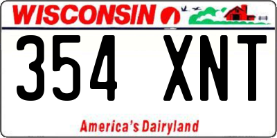 WI license plate 354XNT