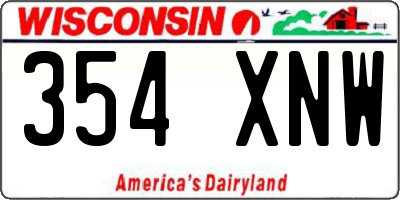 WI license plate 354XNW