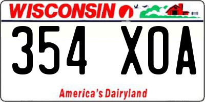 WI license plate 354XOA