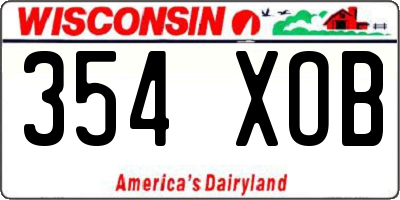 WI license plate 354XOB