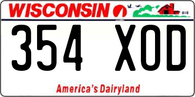 WI license plate 354XOD