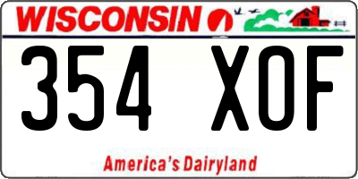 WI license plate 354XOF
