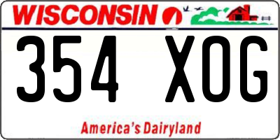 WI license plate 354XOG