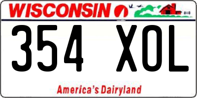 WI license plate 354XOL