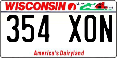WI license plate 354XON