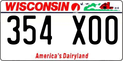 WI license plate 354XOO