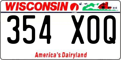 WI license plate 354XOQ