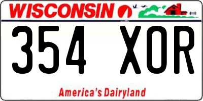 WI license plate 354XOR