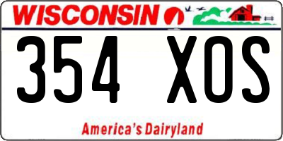 WI license plate 354XOS