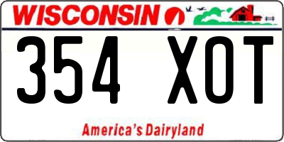 WI license plate 354XOT
