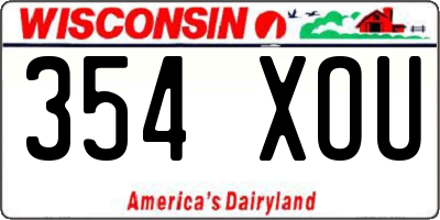 WI license plate 354XOU