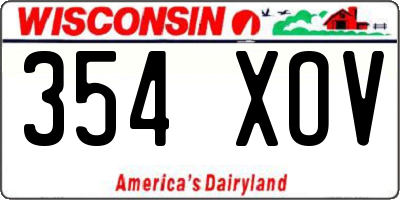 WI license plate 354XOV